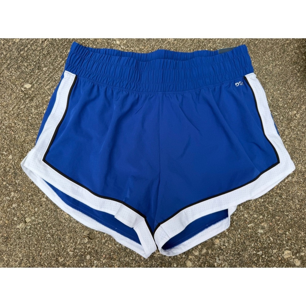 DSG Stride High-Rise Shorts Womens Medium Royal Blue Athletic Running Mesh Trim